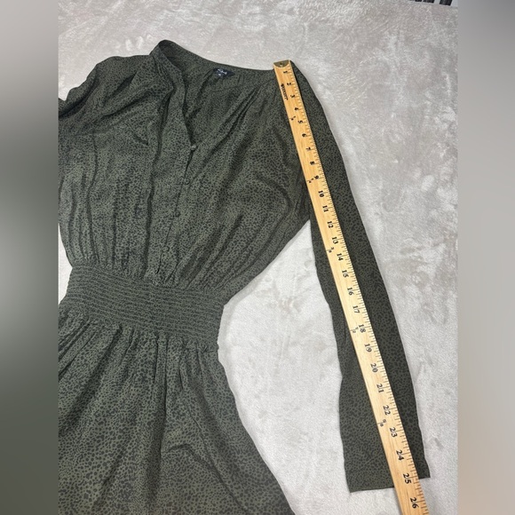 Rails Jasmine Olive Speckled Tiered Button Front Mini Boho Green Dress Size XS - Picture 10 of 16